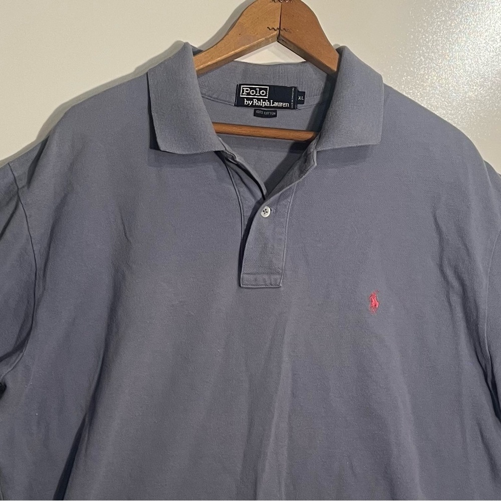 Polo Ralph Lauren Golf Polo Shirt Blue/gray 100% Cotton Pony Men's Size XL